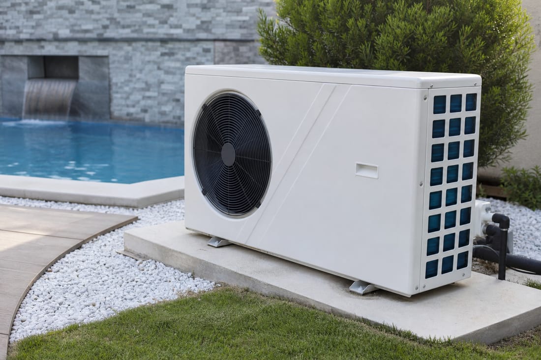 Exemple : pompe à chaleur de piscine en extérieur